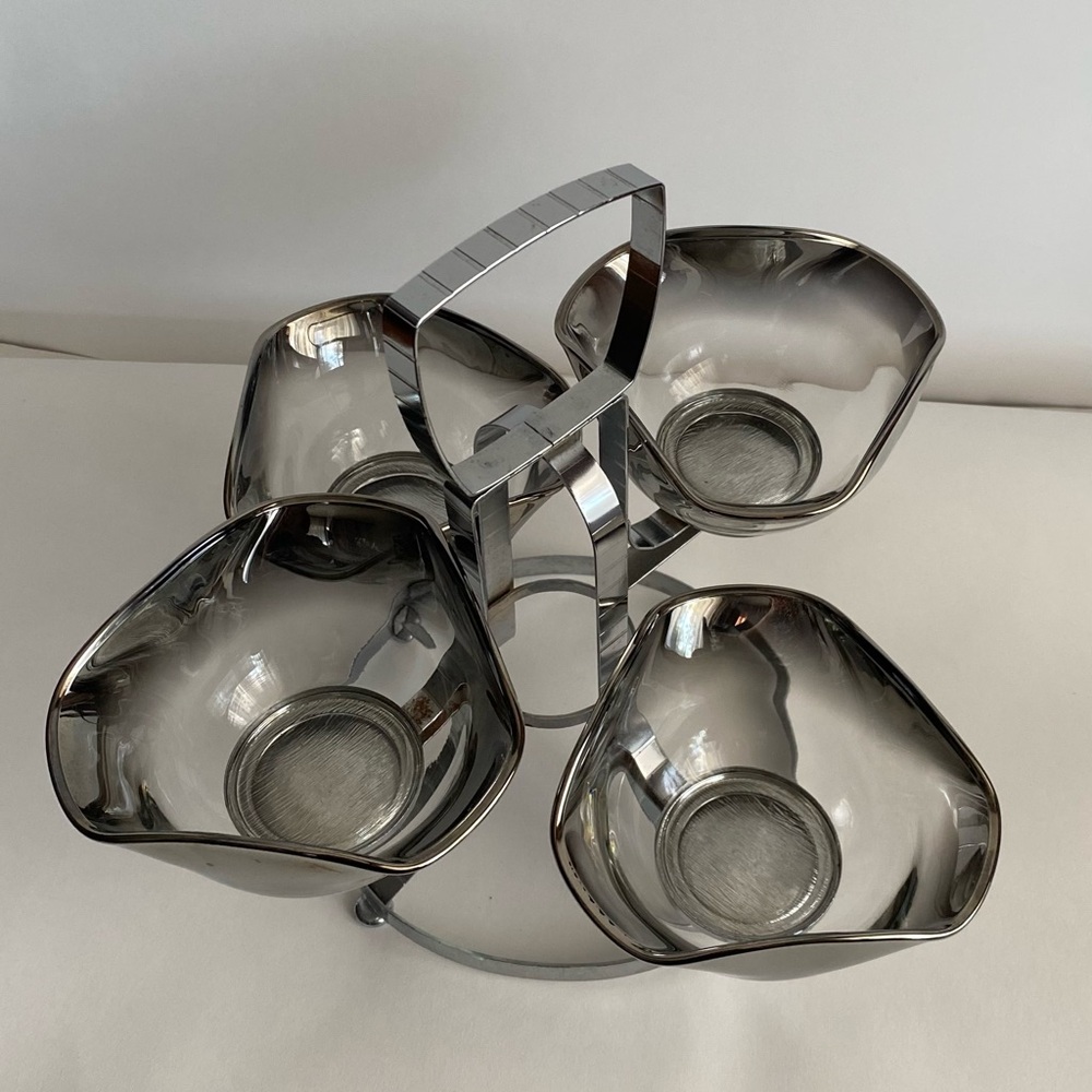 Mid Century Silver Rim Fade Serving Dish. Vintage. - Picture 4 of 7